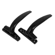 Casement Window Aluminum Alloy Screw Fixed Locking Handle Grip Black Set 2 in 1