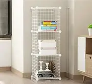 2 to 25 Cube White DIY Wire Storage Shelves Cabinet Metal Display Shelf Toy Book (3 Cube)