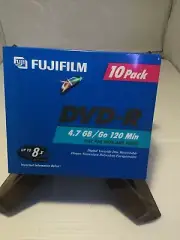 Fujifilm 10 Pack DVD-R Recordable 4.7GB 120 Minute Discs for Data and Video