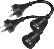 0.2M Short Extension Cable Plug Australian 3 Pin to Socket Male Female AC Power Cord 240V 2 Pack