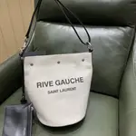 二手全新精品 YSL RIVE GAUCHE 經典 帆布 水桶包 肩背包 斜跨包 女生包包 字母包 現貨