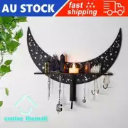 Moon Crystal Shelf Wooden Wall Shelf for Succulents Crystal Display Shelf DY