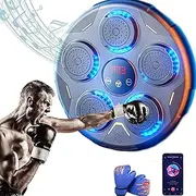 Music Boxing Machine With Glove, Bluetooth Smart Training Equipment, Wall Mounted Focus Agility Digital Target Punching Pads Suitable for Kids