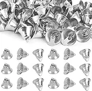 Framendino, 200 Pack Silver Mini Jingle Bells Vintage Craft Decorative 16mm Small Liberty Bell Xmas Tree Ornaments for DIY Wind Chimes Wedding Party Decor