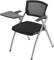 Stable Mobile Office Chair with Writing Board，Folding Conference Chair with Three-Dimensional Seat Cushion，Comfortable Desk Chair Mobile
