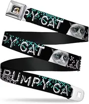[Buckle-Down] Seatbelt Belt - GRUMPY CAT Scratched w/Face C/U Black/Pink/Blue/White - 1.0" Wide - 20-36 Inches in Length