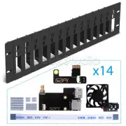3U 19 Inch Rack Steel Bracket For Raspberry Pi 4B Supports 14 Units