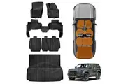 Floor Mats Boot Liner Set for Toyota Prado 250 Series 5-Seater 2024-2025 All Weather Heavy Duty Cargo Kick Mats Back Seat Protector Cover