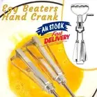 Hand Crank Egg Beater Stainless Steel Rotary Hand Whisks Manual Egg Mixer Tool