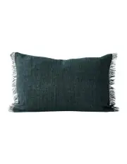 [Aura Home] Vintage Linen Fringe Rectangle Cushion in Storm