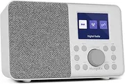 MD3 DAB/DAB+ and FM Portable Digital Radio,Bluetooth Speaker,Headphones,40 Preset Stations,Alarms and Clock,Snooze Timer,Colour Screen,Batteries and Mains Powered -Stone Grey