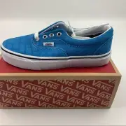 NEW Vans Era Embossed Blue And White Skater shoes Athletic Sneakers Women's 6.5