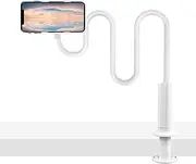 GRH Cell Phone Holder, Universal Phone Stand Clip Lazy Bracket Flexible Clamp Long Arms Mount (WHITE)