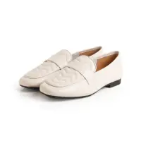 在飛比找momo購物網優惠-【viina】菱格牛皮經典素面樂福鞋-白(樂福穆勒鞋)