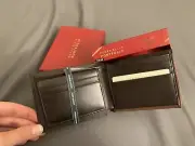Perry Ellis Portfolio Brown Premium Leather Passcase and ID Wallet