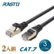 【2入組】RASTO REC8 極速 Cat7 鍍金接頭SFTP雙屏蔽網路線-3M