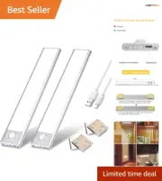 Magnetic Rechargeable LED Motion Sensor Lights - Perfect for Cabinets & Hallways