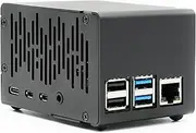 KKSB Raspberry Pi 4 Aluminum Case | Black Anodized Finish | Space for KKSB Cooling Tower