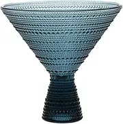 Fortessa Jupiter Beaded Hobnail Glass, 11.5 Ounce Martini (Set of 4), Cornflower Blue
