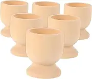 Mobestech 6pcs Rustic Wooden Egg Holders for Easter Unfinished Cute Egg Cup for DIY Crafts Home Decoration for Creative Projects