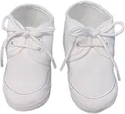 [Pink Princess] Baby Boy Baptism Shoes - White Infant Boys Christening Booties - Bebe Zapatos Blancos para Bautizo de Niños