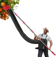 Professional Fruit Picker, Telescopic 13Ft Fruit Tree Picker Adjustable Length Tool, Adjustable Orange Picker with Collection Funnel and Bag Pole Tool, for Fruit Picking