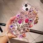 Bling Glitter Flower Diamond Case Cover For iPhone 16 Pro Max 15 14 13 12 11 XR
