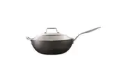 Cuisine::pro Diamond 9 Hard Anodised Aluminium Non-Stick Wok with Lid 32cm