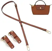 [LIURXLIU] Replacement Wide Adjustable Shoulder Strap Shoulder Strap with Buckle Leather Buckle Without Perforations for Canvas Crossbody Bag with DIY Accessories(Brown)