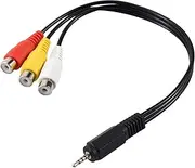 2.5mm Mini AV Male to 3RCA Female M/F Audio Video Cable Stereo Jack Adapter Cord