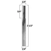1/4" O Flute Straight Cut End Mill CNC Router Bit - 1/4" Shank - Yonico 31031-SC