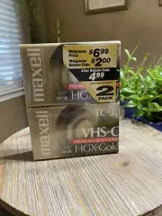 Maxell TC-30 VHS-C HGX GOLD Premium Camcorder Cassette Tapes Pack Of 2 NEW