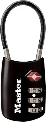 4688D Accepted Set Your Own Combination TSA Approved Luggage Lock, 1 Pack, Black