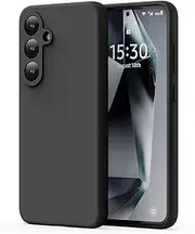 ZUSLAB Silicone Case for Samsung Galaxy S25 Case Nano Silicone Shockproof Gel Rubber Bumper Protective Cover - Black
