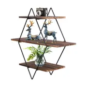 Vintage Floating Shelves Rustic Wooden Wall Shelf Display Storage Rack Art Decor
