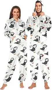 [Joisal] Cute Puffin Beige Comfortable and Warm Onesies Adult, Cosplay Costumes One Piece Pajamas