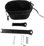 Bike Basket, Quick Release Bike Handlebar Front Basket, Cycling Picnic Bag, Detachable Small Pet Cat Dog Carrier, Quick Release, for Mountain Picnic Shopping (Black)