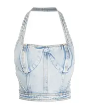 Heron Preston Denim Cropped Top S,XS White