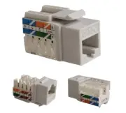 Cat5e Gray Keystone Jack 45 Degree Punch Down Network Connector Multi-Pack LOT