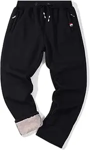 [PEHMEA] Men's Winter Fleece Pants Sherpa Lined Sweatpants Athletic Warm Joggers Pants