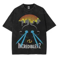 在飛比找蝦皮購物優惠-超人總動員 2 傑克水洗復古 T 恤超大 T 恤