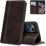 [AKABEILA] Case for Oppo Find X5 Pro Mobile Phone Case, Leather Flip Case, Stand PU Wallet Protective Case, Flap Case Cover with Card Slot, Stand Function, Magnetic
