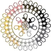 50PCS Swivel Clasps Lanyard Snap Hooks, Premium Key Chain Clip Hook Lobster Claw Clasp for Keychain Sewing Projects (3/4”Inside Width) (Multicolor)