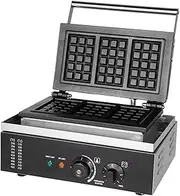 3-Slice Belgian Waffle Maker Machine Electric Waffle Machine With Removeable Drip Tray Waffle Iron Double-Sided Uniform Heating Temperature And Time Control For Fluffy Golden Waffles