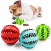 Dog Chew Ball Toy Rubber Dental Clean Teeth Healthy Treat Gum Bite for Puppy Pet