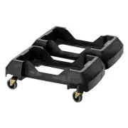 Alpine Industries Trash Can Dolly 23-Gal Interlocking W/ Swivel Black (2-Pack)
