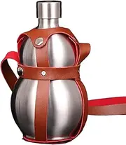 Stainless Steel Pumpkin Water Bottle | 1500ml Outdoor Water Bottle with Shoulder Strap | Stylish Looking Portable Water Bottle for Outdoor, Boating, Travel, Gym