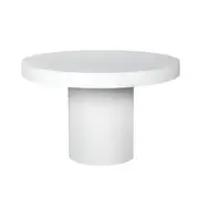 [James Lane] Sola White Concrete Round Dining Table