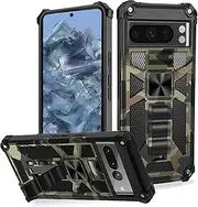 [rojarou] for Google Pixel 8 Pro Case Camouflage [Military Grade Protective] [Drop Tested Cover] [Built-in Kickstand] Heavy Duty Shockproof Sturdy Phone Case for Pixel 8 Pro,Army Green