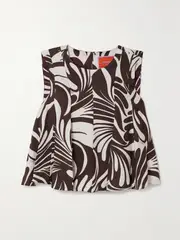 [La DoubleJ] La DoubleJ - Icing On Top Printed Jacquard Top - Dark brown - large large Brown